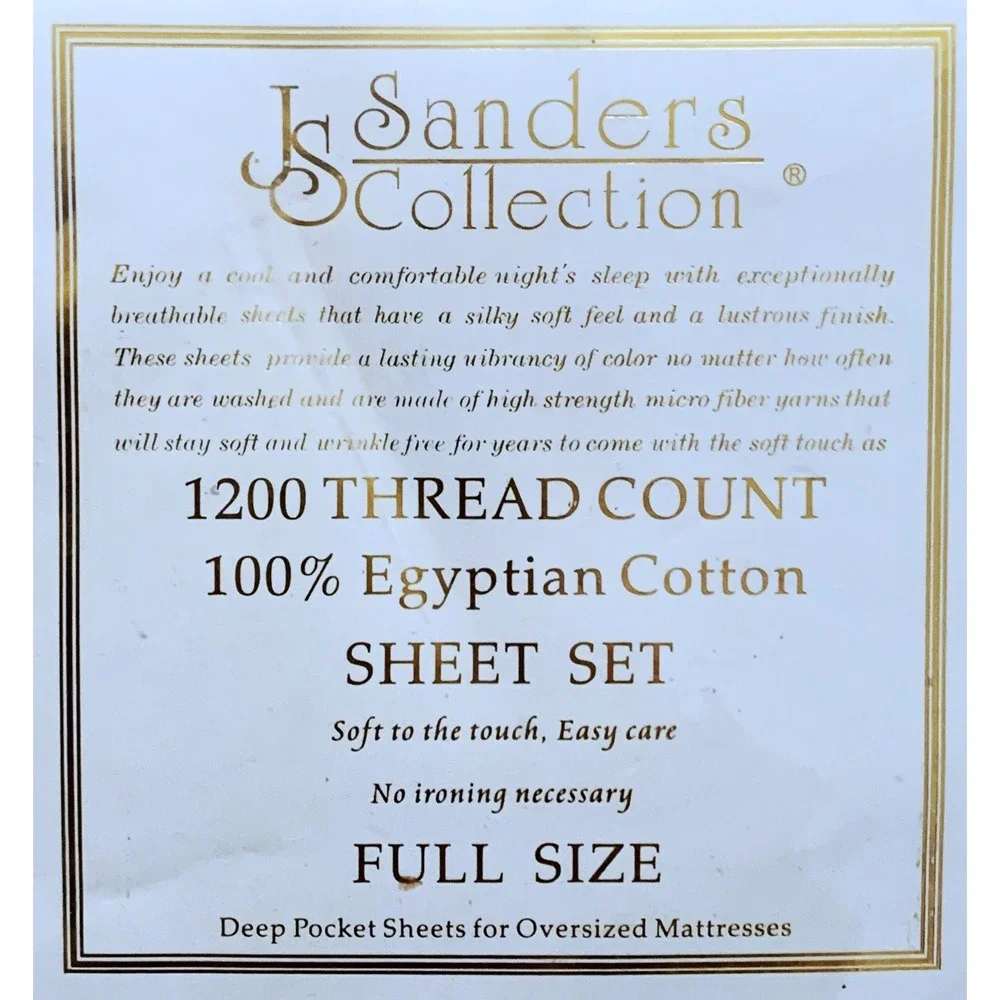 NEW Full / Double Burgundy Sheet Set 1200TC 100% Egyptian Cotton Sanders NOS pkg